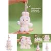 Cartoon Style Bunny Plush Doll With Hanging Loop For Car Keychains And Backpack Accessories