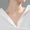 Серебряное ожерелье 925 пробы, простая цепочка на ключицу, блестящий циркон, геометрический кулон, женское изысканное ювелирное украшение, свадебный подарок
