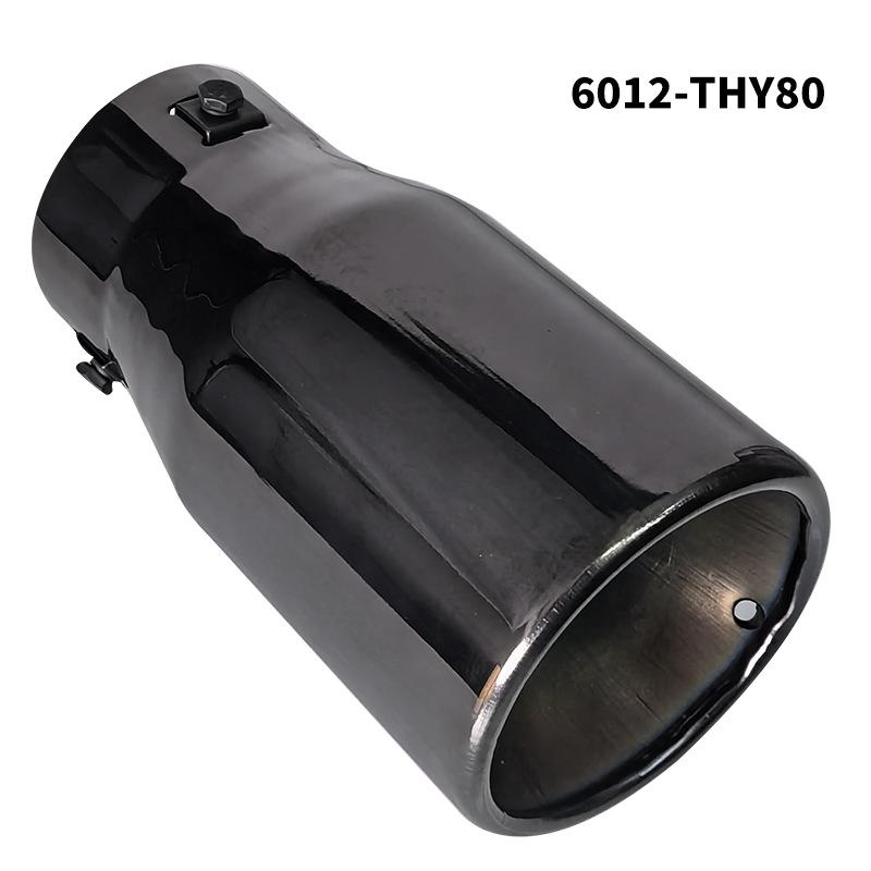 Stainless Steel Piano Black Exhaust Tailpipe for Prado, Reiz, Camry, RAV4, S6, and Civic.