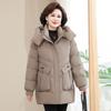 Пуховик женский новый длинный стиль одежда для мам новый средний и пожилой утолщенный теплый белый утиный пух большой размер куртка
