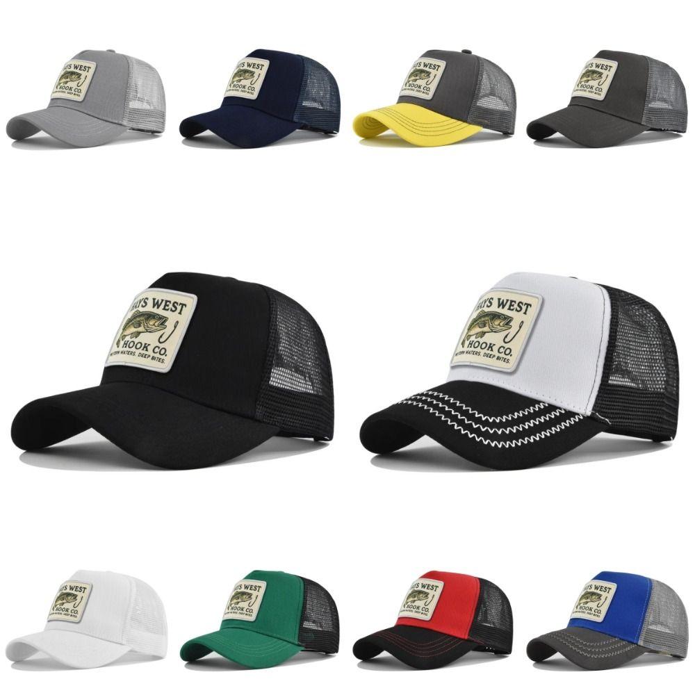 Camouflage Fishing Embroidery Baseball Cap High Quality Mesh Hat New Sunshade Hat for Men Women