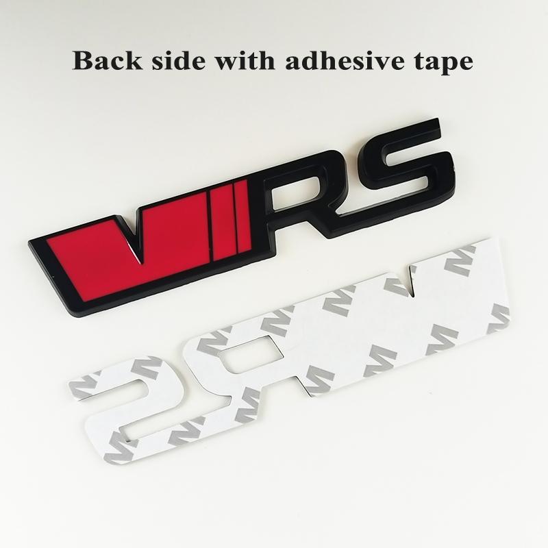 3D Metal RS Logo VRS Car Front Grill Emblem Rear Trunk Badge For Skoda VRS Octavia 1 2 3 Rapid Kodiaq Karoq Fabia Kamiq Superb QN8