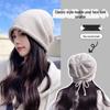 Women's Autumn & Winter Knitted Baotou Hat with Curled Edge & Earmuffs - Warm, All-match, Cold-proof Design