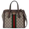 Gucci Сумка Ophidia из канваса, маленькая, унисекс, цвет черный и коричневый, артикул 547551-K05NB-8745