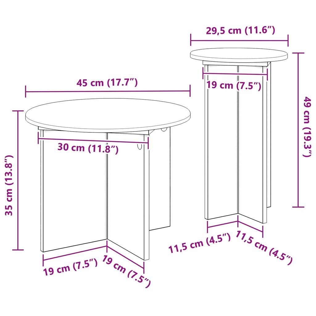 Side Table Set with Storage 2 pcs Sonoma Oak Wood Based Material