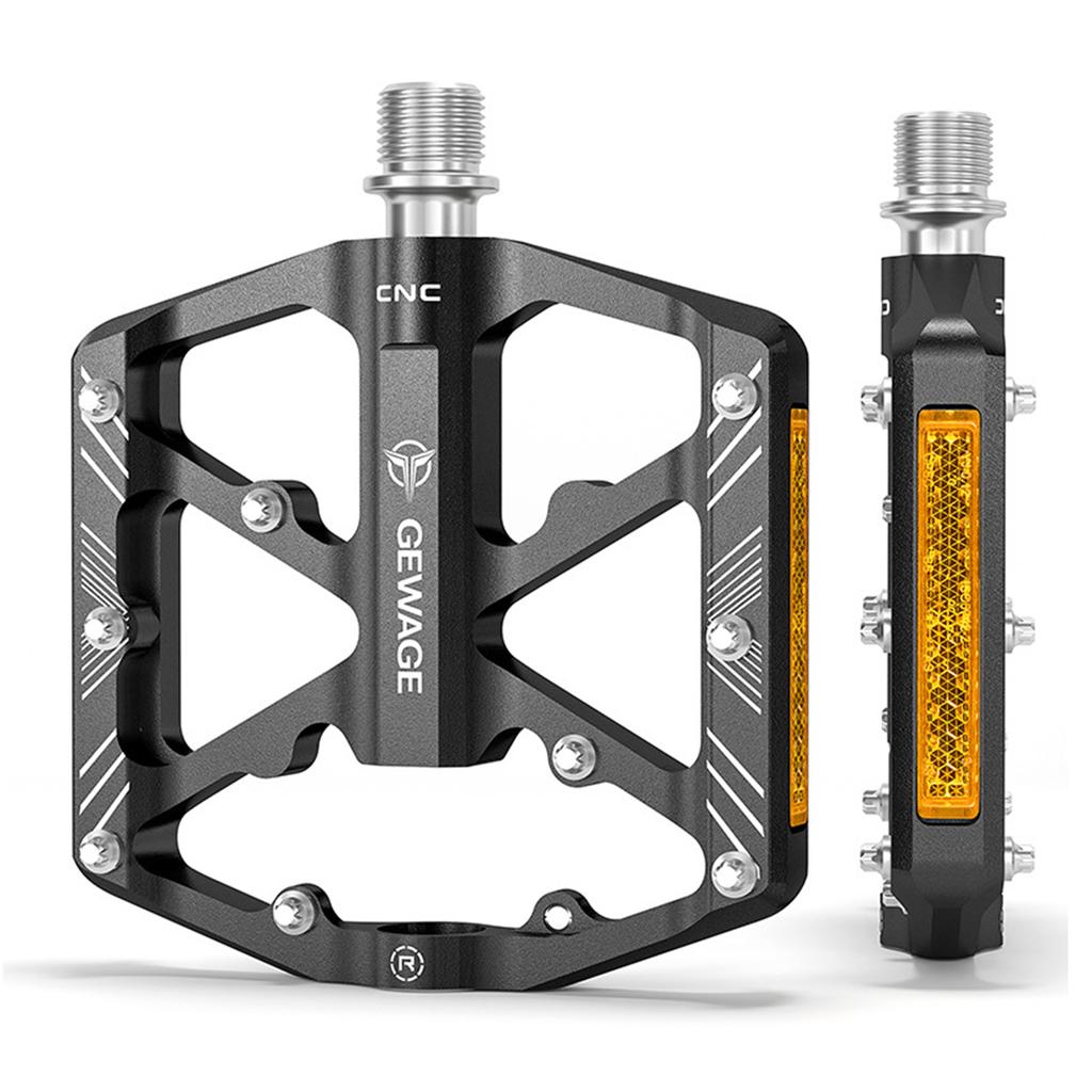 GEWAGE Bike Pedals Aluminum Alloy Bicycle Pedals w Reflectors Mountain Bike Pedals Non-Slip Cycle Pedals Platform mtb accessory