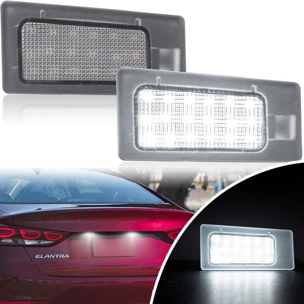 NJSBYL Xenon White LED License Plate Lights For 2023 2024 Kia Sportage 2016-2020 Kia Optima Rear Number Licence Plate LED Tag Lamps Assembly