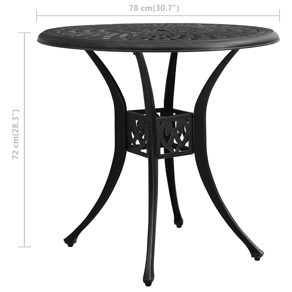 3 Piece Bistro Set Cast Aluminium Black