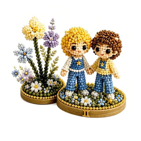 12 Zodiac Signs Bead Craft Kit DIY Beaded Garden Kit 3d Beaded Astrology Flower Kit