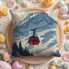 Ski Resort Prop Pillow Case Soft Plush Fabric Double-Sided Printed Cushion Cover Warm Winter Sofa Pillow Case