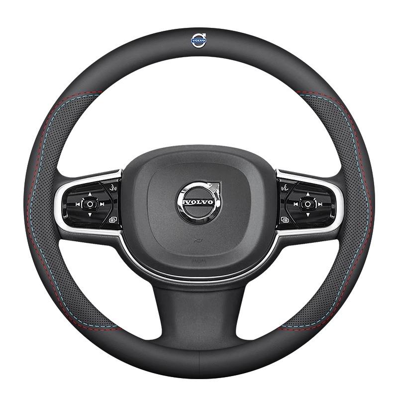 Carbon Fiber Leather Car Steering Wheel Cover Interior Accessories For Volvo XC90 V90 V60 XC60 V40 EC40 EX40 S80 S60 S90 C40