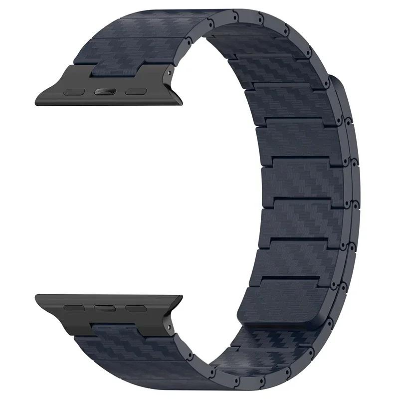 Ремешок из углеродного волокна + Чехол из поликарбоната для Apple Watch Band Ultra 2 49 мм 45 мм 41 мм 44 мм 40 42 мм Магнитный браслет iWatch 9 8 7 6 5 4 3 SE