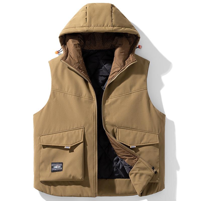 Multi Pocket Workwear, Outdoor Vest, Men's Loose Fit, Extra Fat, Plus Plus Size, Plus Cotton Vest Jacket