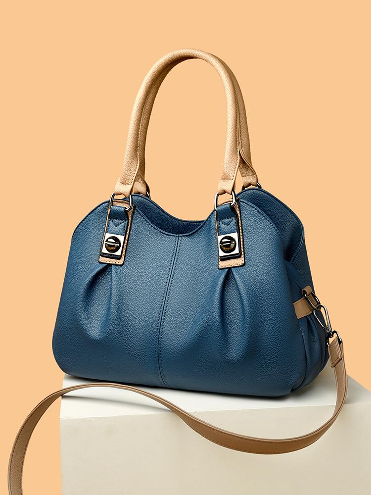 Fashion Soft Leather Handbag Large Capacity Women'S Bag Women'S Shoulder Messenger Bag Leather Texture