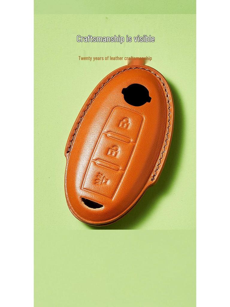 Ключница из коровьей кожи растительного дубления для ключа от автомобиля New Sylphy Murano, ручная работа, дизайн с пряжкой для мужчин