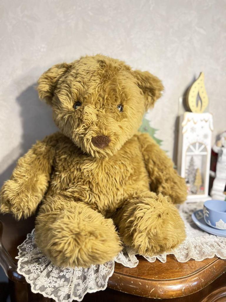 [Б/У] Большой коричневый плюшевый мишка, плюшевая игрушка от Sanei, рождественский подарок