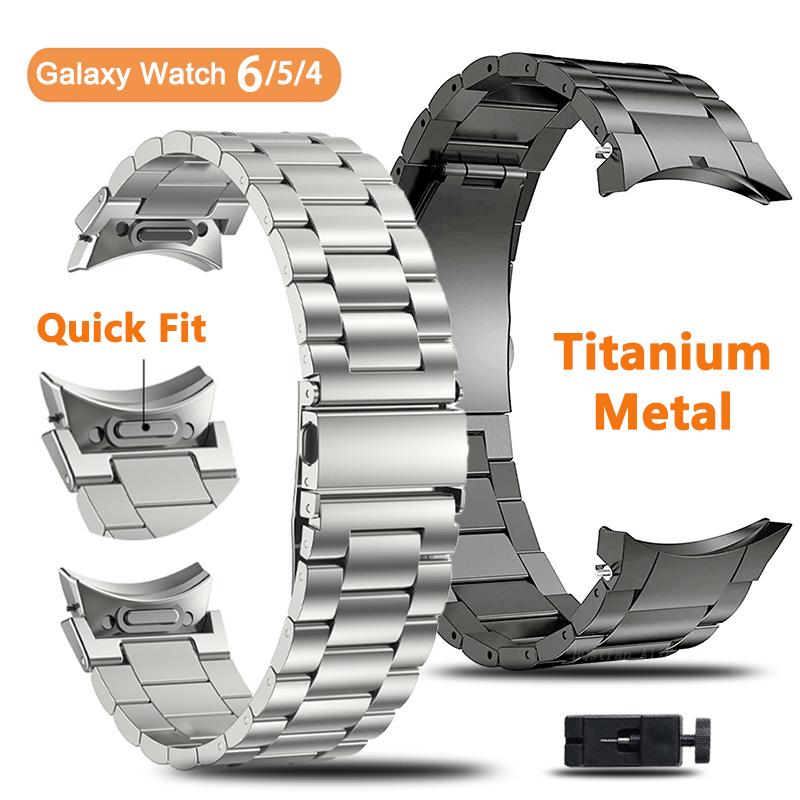 Титановый Нержавеющий Стальной Ремешок для Samsung Galaxy Watch 6 Classic 43 47мм 40/44мм Ремешок для Galaxy Watch 6 5 4 Без Зазоров Браслет