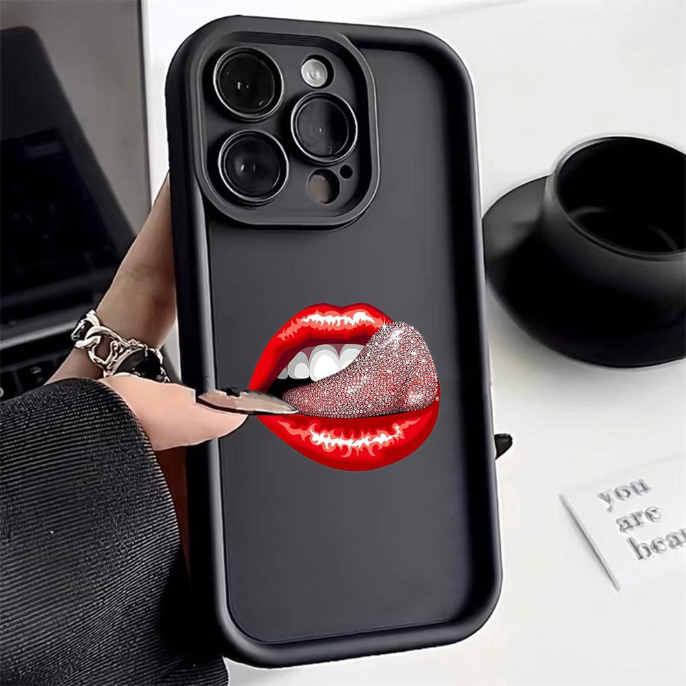 LZ21 Lips kiss design art силиконовый чехол для телефона Infinix Smart 9 Hot 40i Tecno Camon 20 Pro Moto G22 G30 OnePlus Google Pixel 9 противоударный задний чехол
