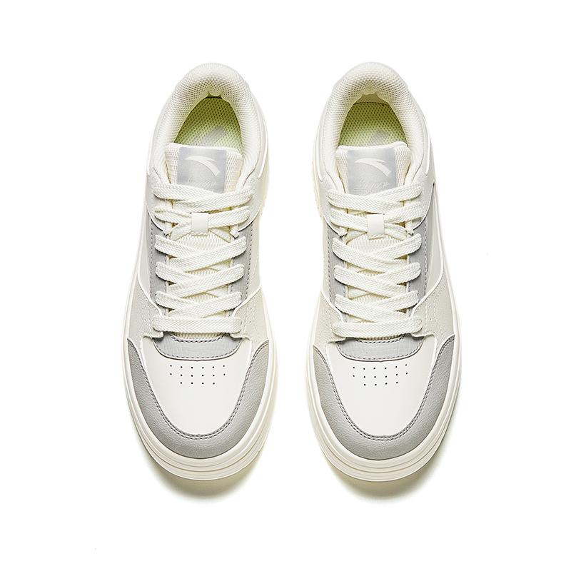 Anta Удобные универсальные амортизирующие прочные низкие кроссовки для скейтбординга женские кроссовки белые серые 922418061-1