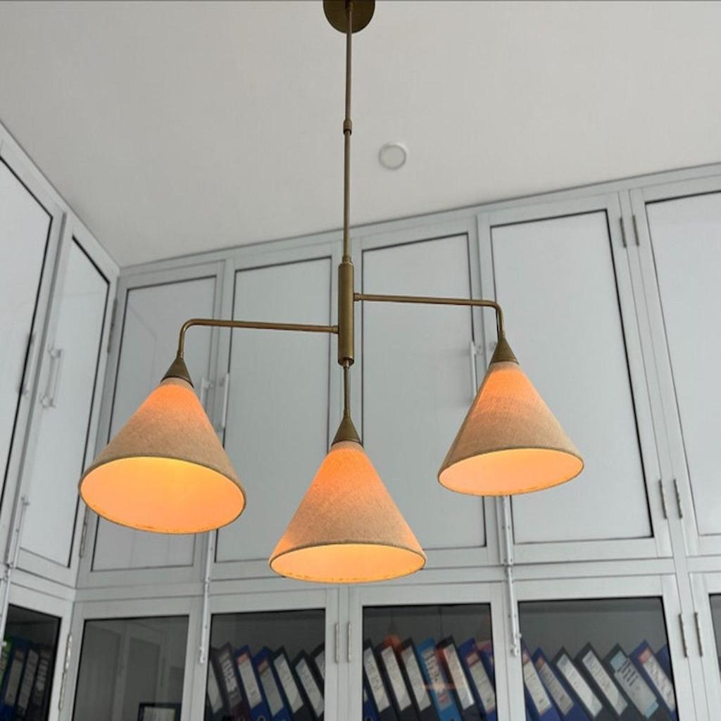 Люстра Sputnik середины века на 3 лампы, современный подвесной светильник из необработанной латуни