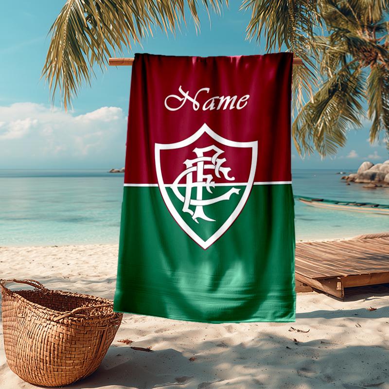 Custom Name Ultra-Soft Beach Towel with Fluminense FC Theme,Ideal for Pool - Camping, Diving - Perfect Travel Essential, Vibrant Beach Towel.