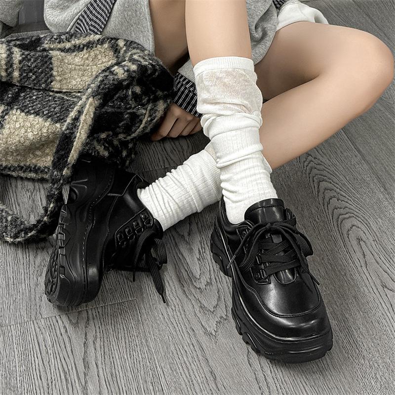 Нишевый дизайн ins Интернет знаменитости папы обувь уличные туфли на платформе хлеб универсальные большие кожаные туфли 13062-Q