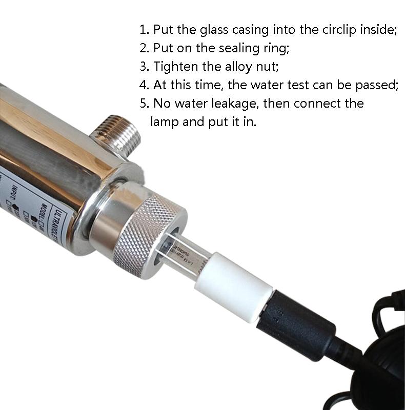 УФ-стерилизатор воды из нержавеющей стали, Ультрафиолетовая трубка-лампа, Фильтр-очиститель для прямого питья, Аквариум, Аквариумный резервуар