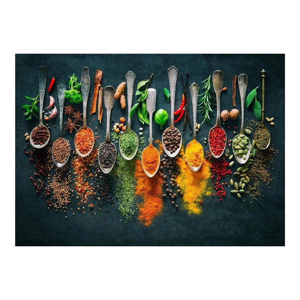 Modern Cooking Herbs Spices Sushi Utensils Spoon Wall Art Picture Canvas Painting Luxury Artwork Poster Print Home Kitchen Decor