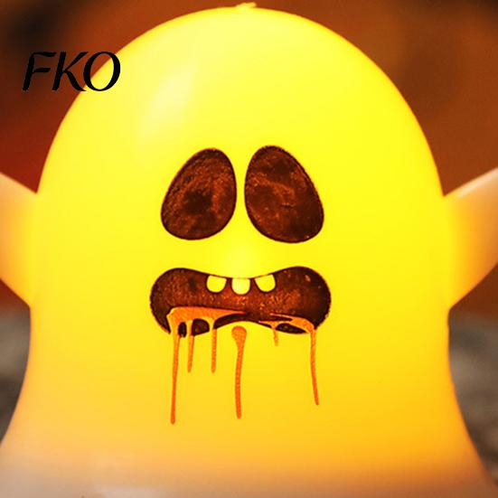 Soft Warm White Ghost Lamp 6 Pcs Decorative Light, LED Color Changing Flameless Battery-Operated Safe Halloween Accent Light Mini Spirit Night Lamps,