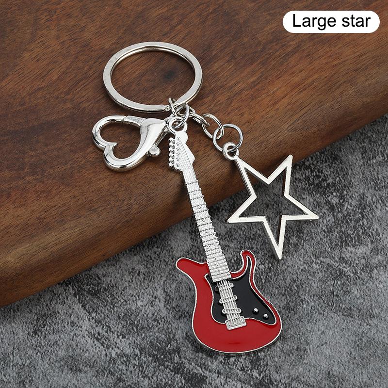 Creative Classic Mini Rock Electric Acoustic Guitar Shaped Keychain Pendant Backpack Decoration Accessories Gifts