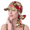 Women Muslim Hijab Cap Brim Print Turban Bonnet Ladies Headscarf Hat Wrap Hat