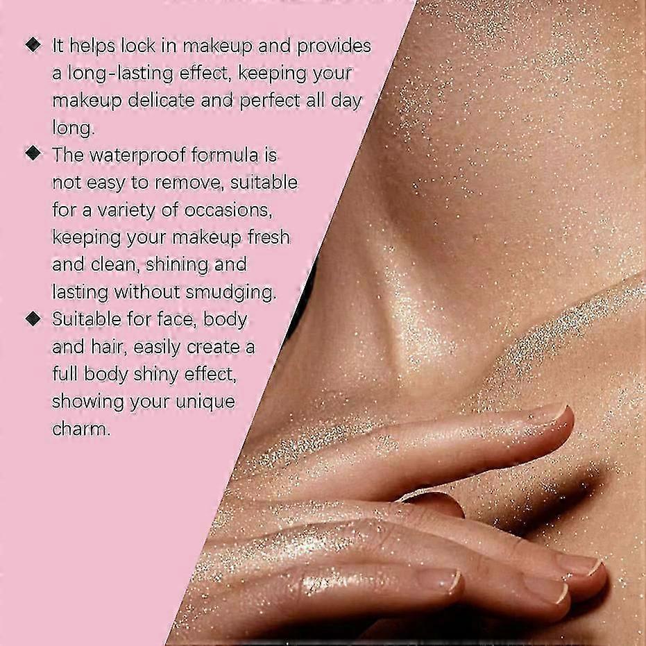 Glitter Setting Spray - Long-Lasting Makeup Fixer with Mica & Hyaluronic Acid, Refreshing Mist for Oil Control