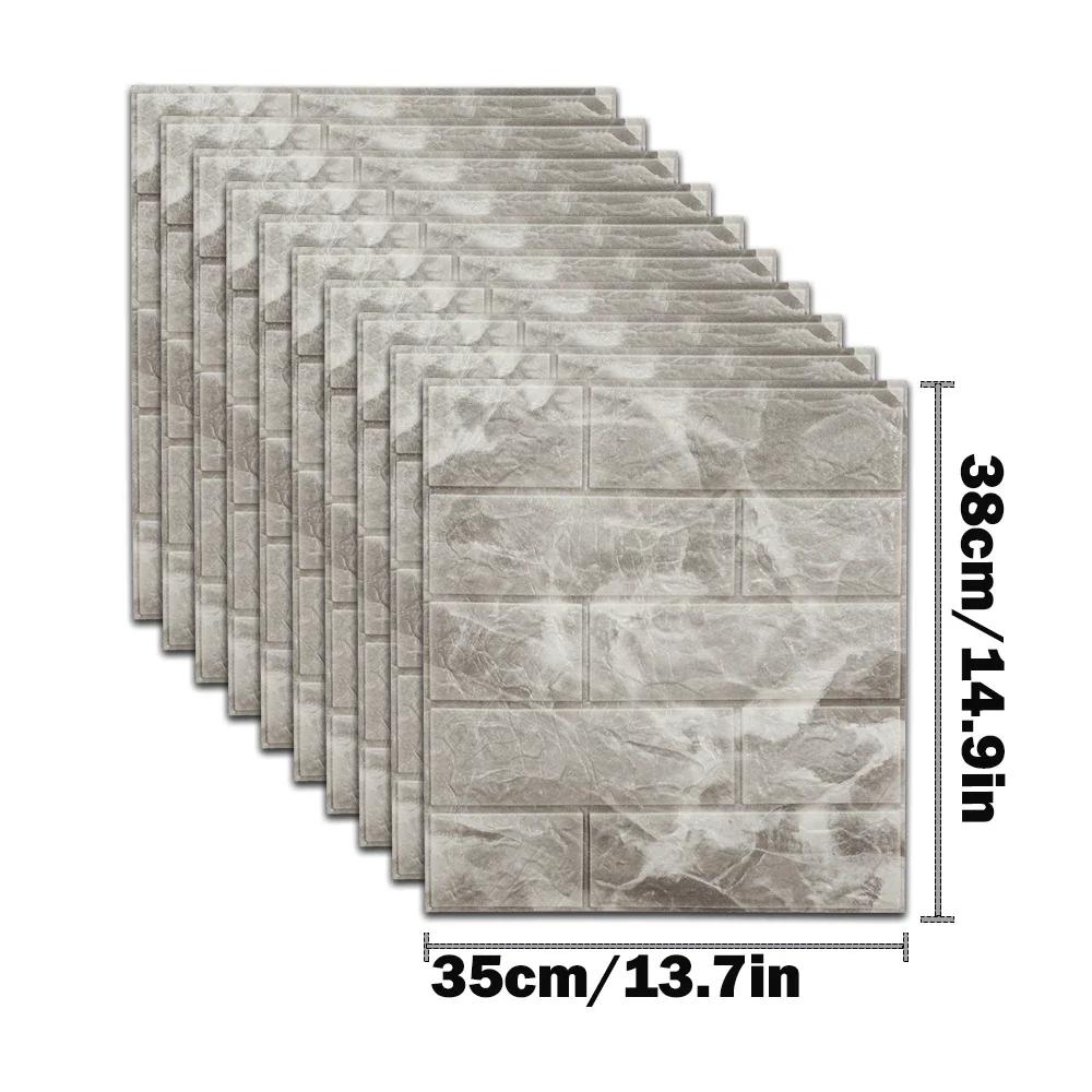 10 шт. Самоклеящийся декор 3D Пенопластовые наклейки на стену Панель Комната Водонепроницаемые отклеивающиеся Кирпичные обои для внутренней отделки