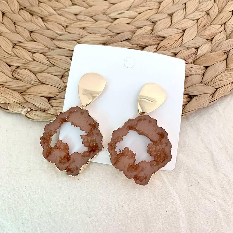 Серьги-гвоздики Изысканные модные нестандартные серьги с геометрией в форме капли из натурального камня женские ювелирные изделия серьги элегантные красивые