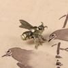 2Pcs/set Miniatures Copper Honeybee Figurine Antique Simulation Insect Ornaments  Tea Pets