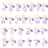 A-Z Colorful Letter Tassel Keychain Resin Purple Stones Filled Pendant Keyrings Handbag Car Key Charm Accessories