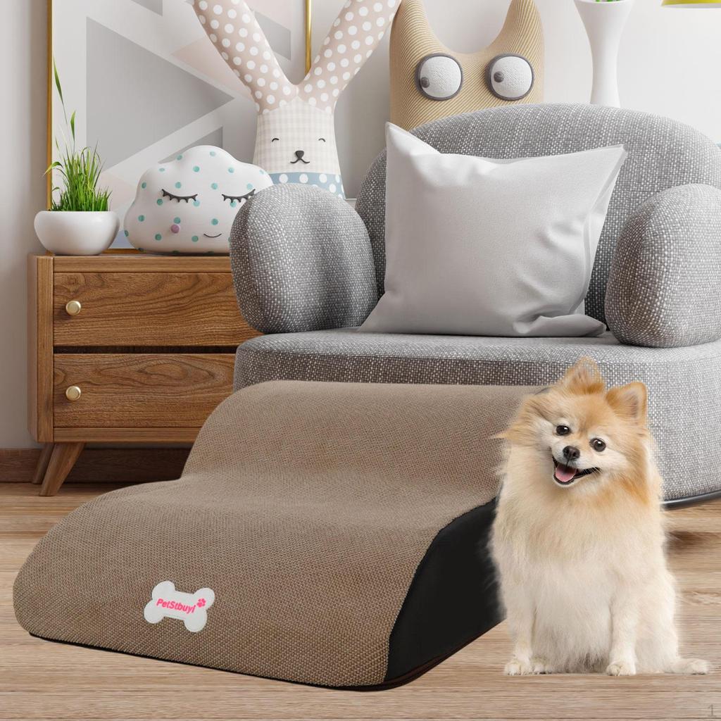 Dog Stairs 2 Step for High Bed and Couch,with Washable Cover,High Density Foam Steps Pet