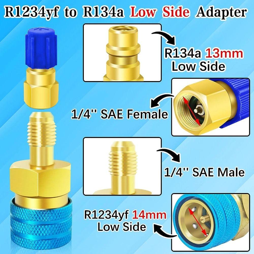 1/2 шт. Комплект быстроразъемных муфт для хладагента с автоматическим отключением, AC-фитинги для шлангов, разъемы для автомобильного кондиционера