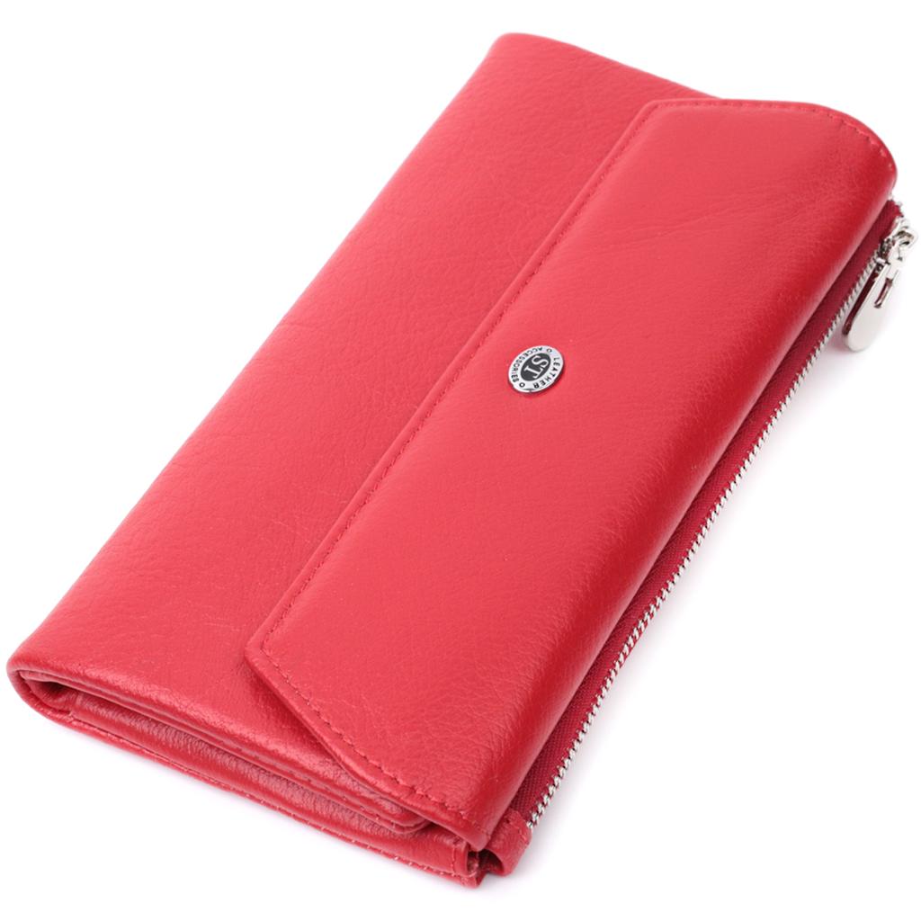 Wallet for Women with Card Block Made of Genuine Leather ST Leather 22699 Red
