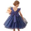 Perriberry Princess Dress for Perfect for and with Tulle Skirt Girls, Recitals, Piano, Formal, Weddings, (100, Navy)