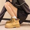 Autumn And Winter Thick-Soled Big-Headed Women'S Booties Retro High-Top Rhubarb Boots