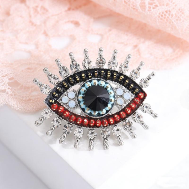 Rhinestone Office Brooch Badge Eye Shaped Pin Fashion Accessory for Parties Trendy Gifts Jewelry