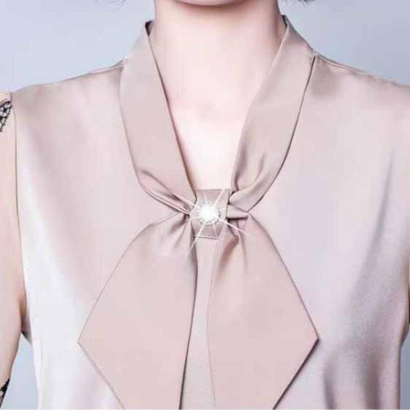 5XL Chiffon Shirt T-shirt Women's 3/4 Sleeve Bow Loose Fit Shirt Mom's Fashion Age Reducing Versatile Top