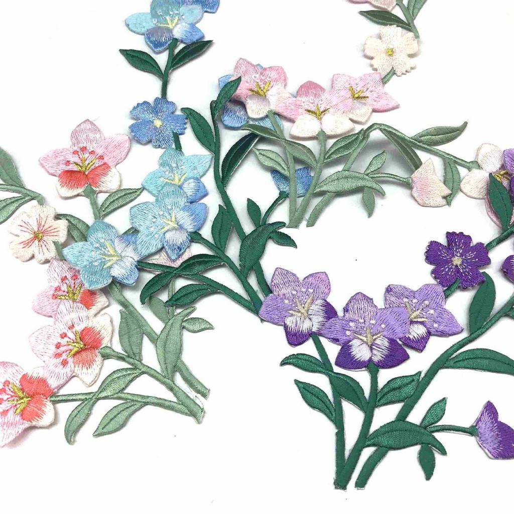 Винтажная вышитая нашивка с изображением магнолии - аксессуар для вышивки на клеевой основе в этническом стиле