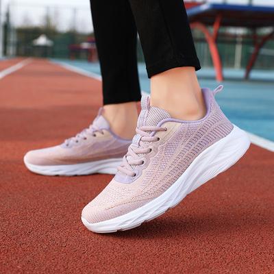 Весенняя новая женская обувь, спортивная обувь из летучего трикотажа, дышащая сетчатая повседневная обувь, модная многоцветная легкая студенческая обувь