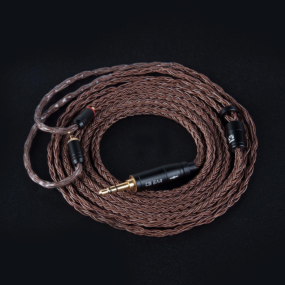 KBEAR 16 Core Pure Copper Earphone Cable 2PIN/MMCX/QDC Earbuds Connector Use For KZ EDX ZSN PRO BLON BL-03 KBEAR KS1 Headphone