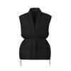 V-neck sleeveless cotton vest women's new waist and thin versatile drawstring warm cotton-padded jacket