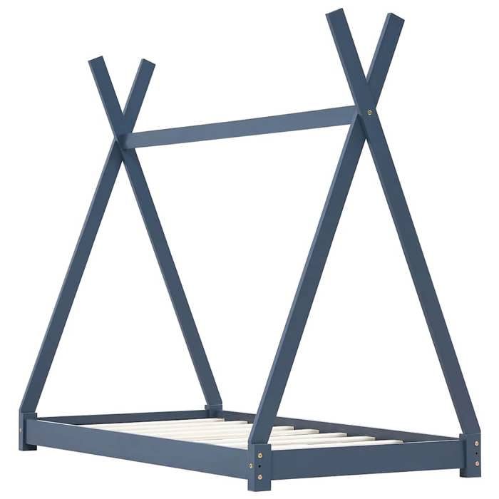 VidaXL Kid's Bed Frames Kid's Cabin Bed Children's Bed Structure House Children's Room Interior Grey 70x140 283361