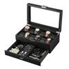 EUNOMIA Watch Storage Storage Accessory Luxury Watch Storage Collection PU Leather Carbon Case, 12-Watch Box, 2-Tier, Storage, Case, Case, (12-Watch,