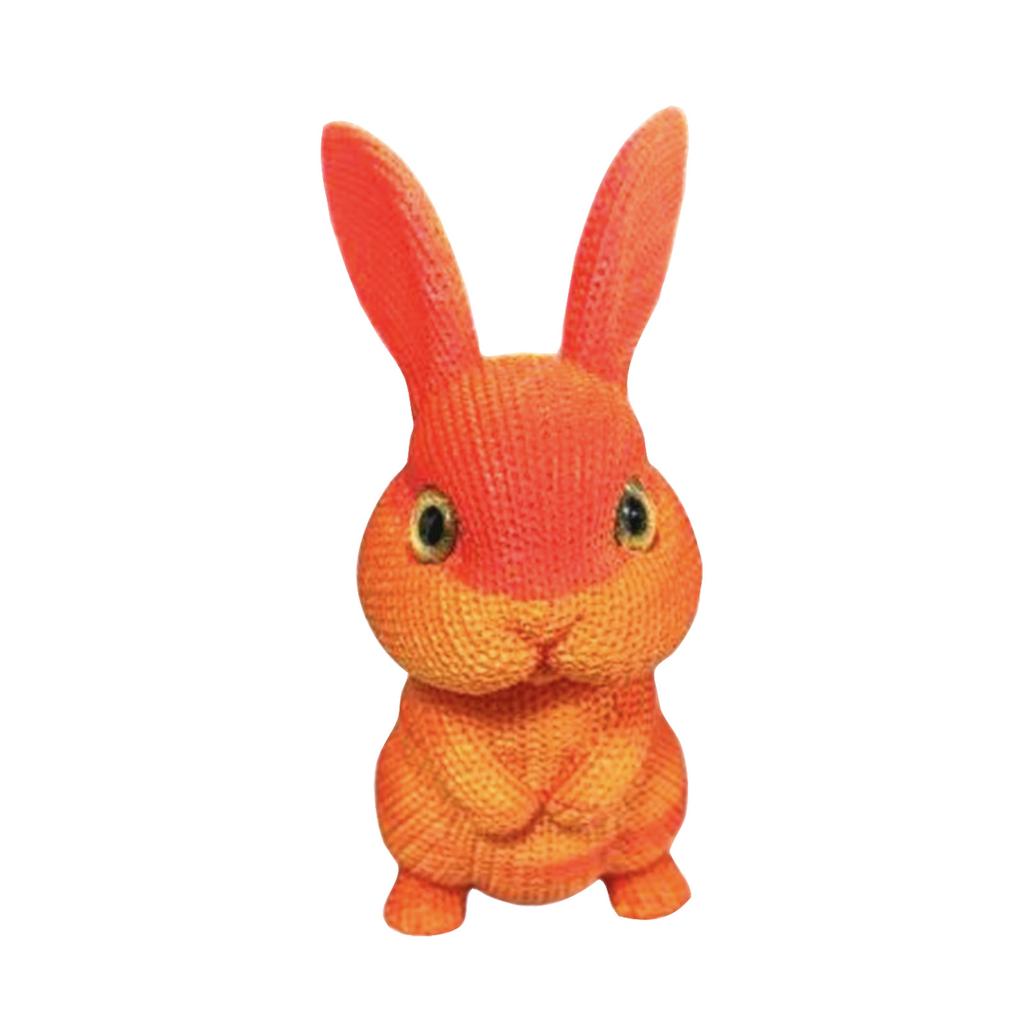 Easter Bunny Figurines Set – Colorful Knit-Textured Decorations, Cute Tabletop Ornaments For Easter Home Party Decor, Holiday Gift For Kids & Family